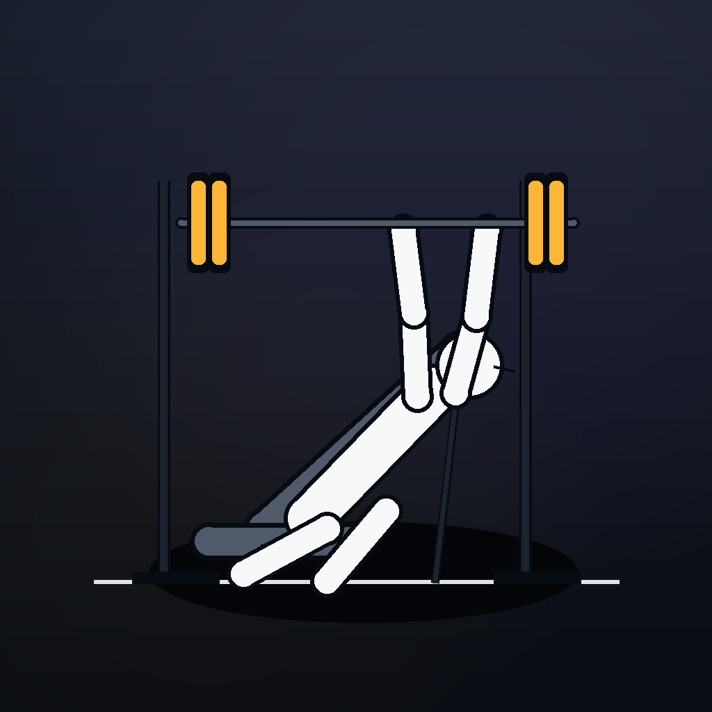 Illustration of correct Incline Barbell Press form