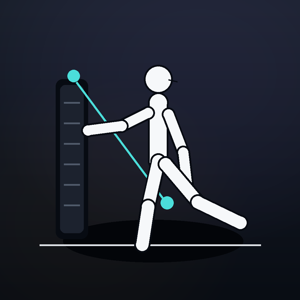 Illustration of correct Standing Cable Hip Abduction form